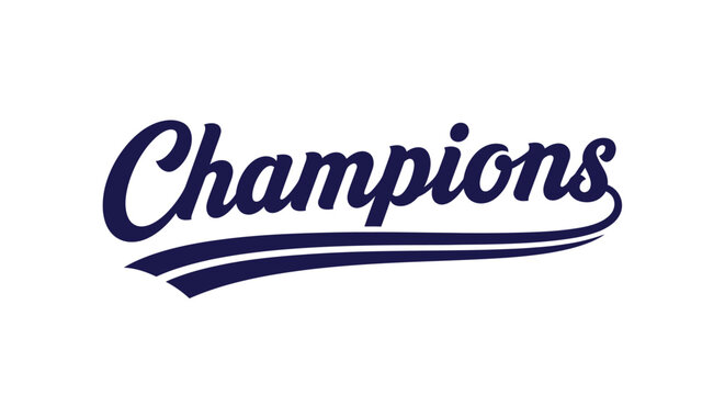 The word "Champions" is written in a stylized, cursive font. - Powered by Adobe