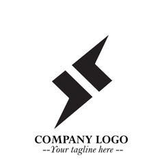 Sleek Electrical Logo Symbol on a Clean White Background for Modern Branding Design Elements Art