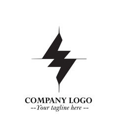 Sleek Electrical Logo Symbol on a Clean White Background for Modern Branding Design Elements Art