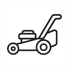 Minimalist lawn mower icon design