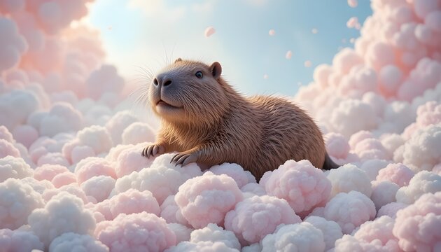 capybara smill in cotton world
