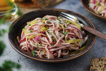 Traditional German dish - Wurst salad