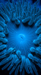 Close-up of a marine invertebrate with textured tentacles covered in water droplets, representing natural beauty and underwater ecosystems