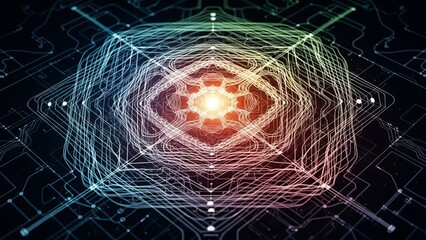 Machine learning pattern illustration for tech branding