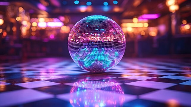 Disco ball in nightclub - Powered by Adobe
