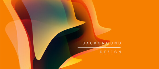 Abstract orange design. Fluid shapes blend, creating dynamic visual impact. Text reads background design. Modern aesthetic.