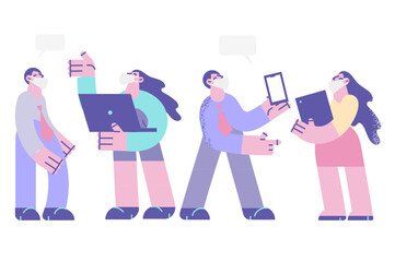 Working during covid-19 pandemic concept