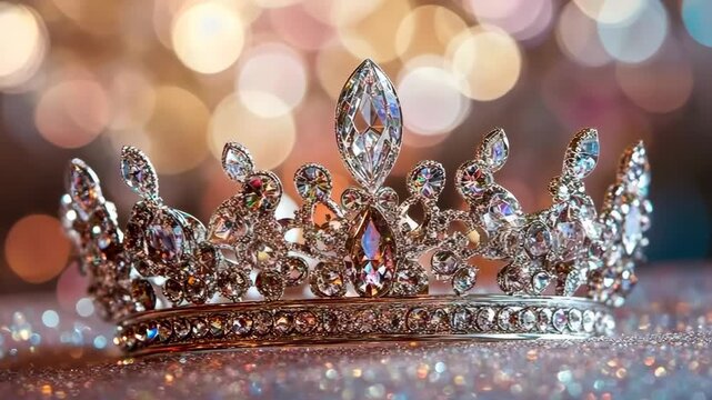 Tiara with stones on a beautiful background. Selective focus. holiday.