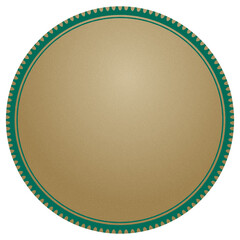 round gold-filled frame with green decorative border