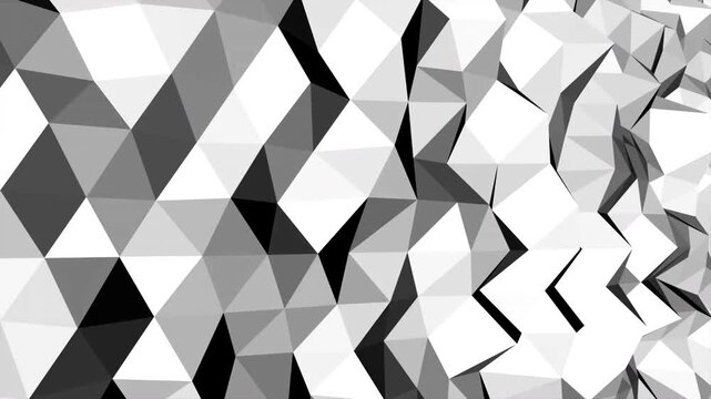 abstract folded triangle surface design, sculptural monochrome triangle with sharp edges