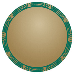 round gold-filled frame with green decorative border