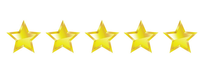 Fototapeta premium Golden star, five star rating for excellent service, product quality, and customer satisfaction, showcasing quality, success, and positive feedback, review