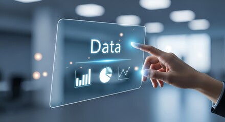 Professional analyzes data with modern technology and business intelligence tools today