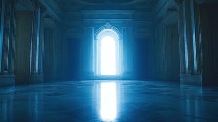 Grand hall, bright doorway