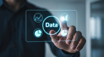 Analyze data on a modern screen with interactive graphs and business intelligence