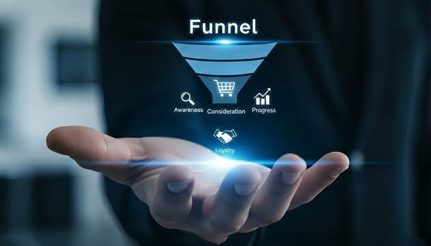 Boost sales with a modern funnel strategy presented in an elegant, professional style