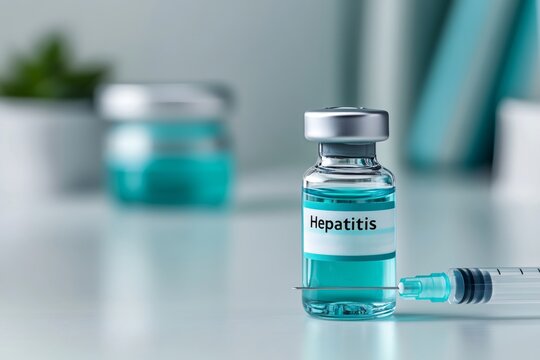 Hepatitis vaccine vial with syringe for immunization