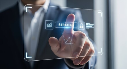 Digital business strategy with innovative technology interface offers modern solutions