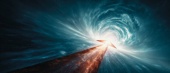 Abstract vortex light speed illustration background for space travel and time warp art