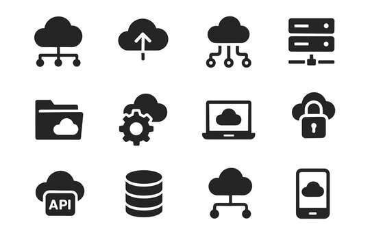 File settings cloud computing vector api server icon upload mobile line symbol
