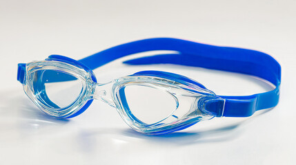 Blue swim goggles for adults and kids swimming eyewear water sports gear equipment view