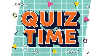 Quiz Time Vibrant Retro Graphic for Engaging Trivia and Knowledge Testing with Playful Design