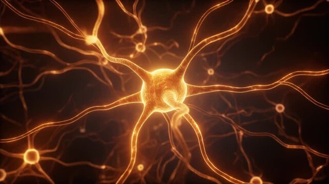 3D futuristic medical animation of the entire human nervous system, glowing neural grid from head to toes, slow zoom-out, minimalistic clinical lighting, ultra-high detail and clarity.
