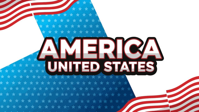 Bold patriotic vector banner for United States of America independence celebrations or tourism
