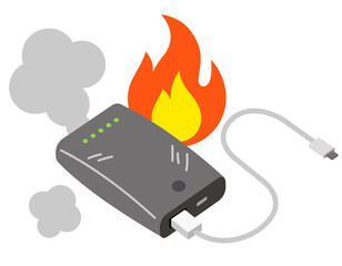 発火したモバイルバッテリー　携帯充電器の事故