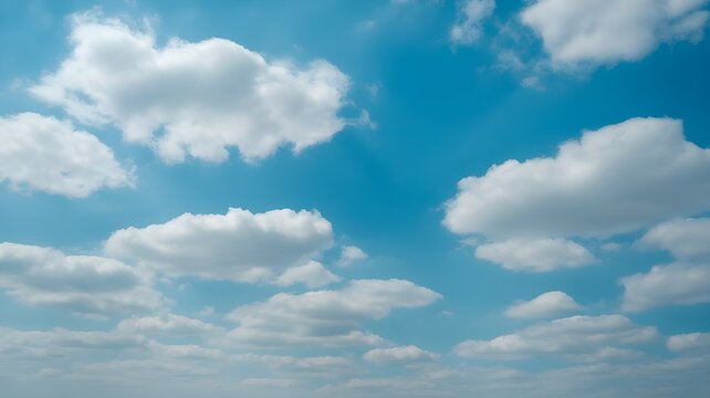 soft cumulus clouds with blue sky background