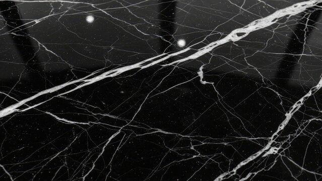 Stunning black marble texture with elegant white veins for modern interiors, luxurious designs, or artistic backgrounds offering sophisticated style - Powered by Adobe
