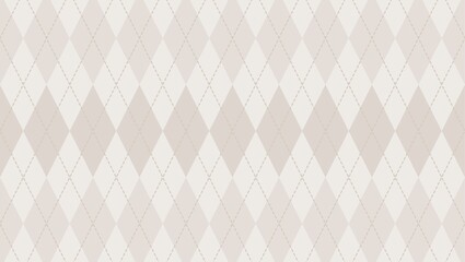 A repeating beige argyle pattern with light and dark shades of beige diamonds and connecting lines
