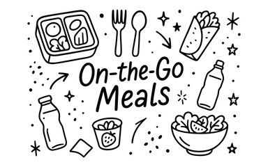 On-the-go meals doodle: quick and convenient food options