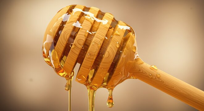 Indulge in the golden sweetness with this honey dipper, perfect for breakfast ads, healthy recipes, and natural food promotions, showcasing organic goodness