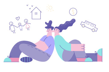 Dreaming of living better life concept