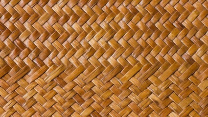 A close up of a woven texture with a herringbone pattern in shades of brown and tan colors