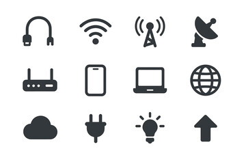 Connectivity phone vector icon icons wire arrow light signal cloud router plug