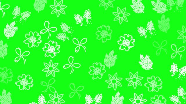 Floral pattern valentine background with clover flowers and leafy branches. Ideal for lovethemed designs, cards, banners, and printables.