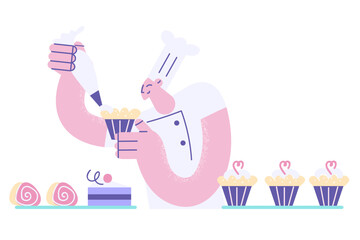 Baking sweets and cupcakes concept