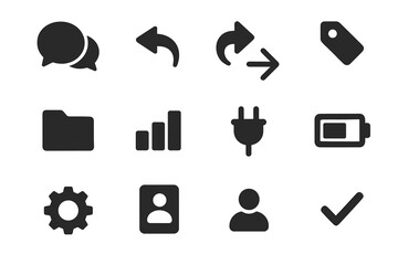 Flat double icons vector communication folder icon reply bubbles mark checkmark curve