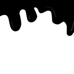 Black Ink Liquid Dripping Top Border Background