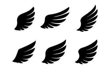 Obraz premium Silhouette collection of black wing designs in varied styles