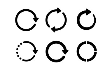 Set of minimalist arrow icons for refresh and synchronize