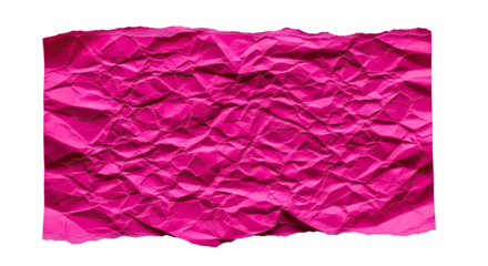 Pink Crumpled Paper Texture with Torn Edges and Folds on White Background Digital Asset