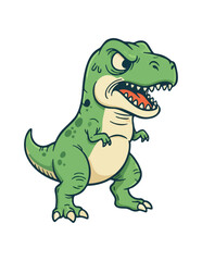 Obraz premium Tyrannosaurus Rex illustration: A vibrant illustration showcases a Tyrannosaurus Rex in a dynamic pose, highlighting the ferocious nature and iconic features of this prehistoric predator.