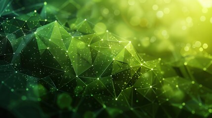Abstract Lime green hi-tech low poly corporate background. Multiple polygon shapes geometrical background