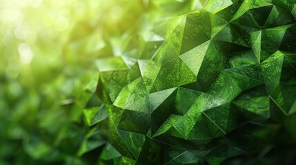 Abstract Lime green hi-tech low poly corporate background. Multiple polygon shapes geometrical background