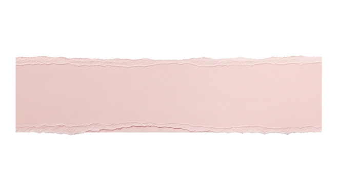 Soft Pink Torn Paper Strip Minimalist Background with Subtle Texture and Shadow