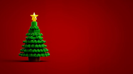 A green Christmas tree with a yellow star on top