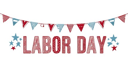 Obraz premium happy labor day background isolated on white background 